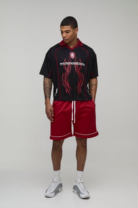 Regular Fit Piping Tricot Short - Image 4