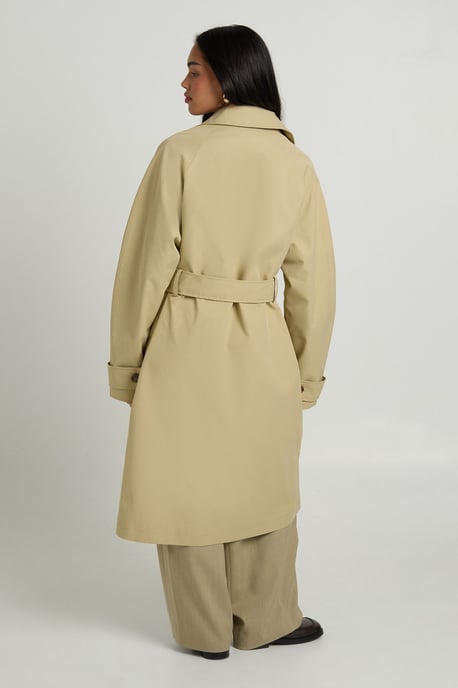 Belted Button up Long Trench Jacket - Image 2