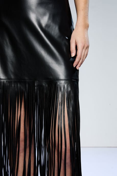 Runway 1.8.1.8 Faux Leather Fringe Skirt - Image 4