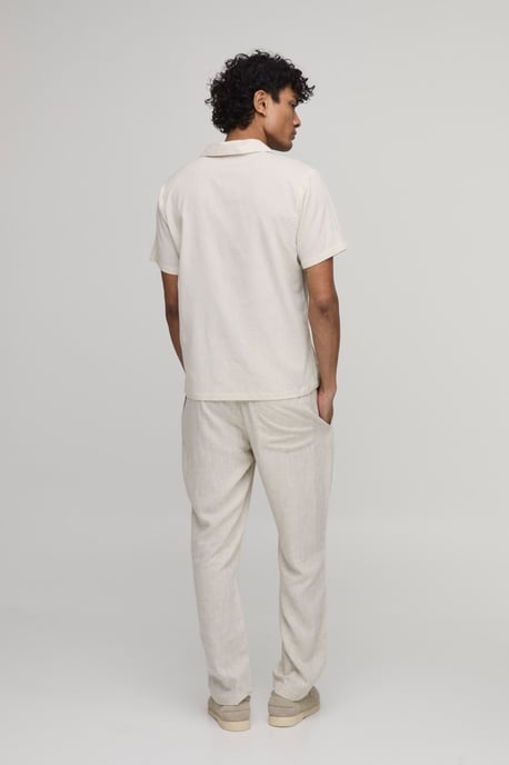 Linen Blend Slim Revere Polo - Image 3