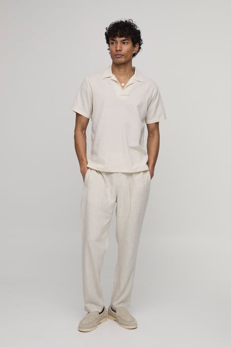 Linen Blend Slim Revere Polo - Image 4