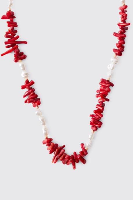 Beaded Shell & Pearl Necklace - Image 2