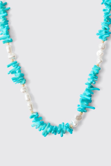 Beaded Shell & Pearl Necklace - Image 2