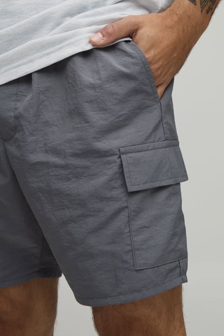 Slim Fit Elasticated Nylon Cargo Shorts - Image 3