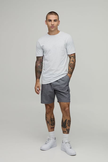 Slim Fit Elasticated Nylon Cargo Shorts - Image 4