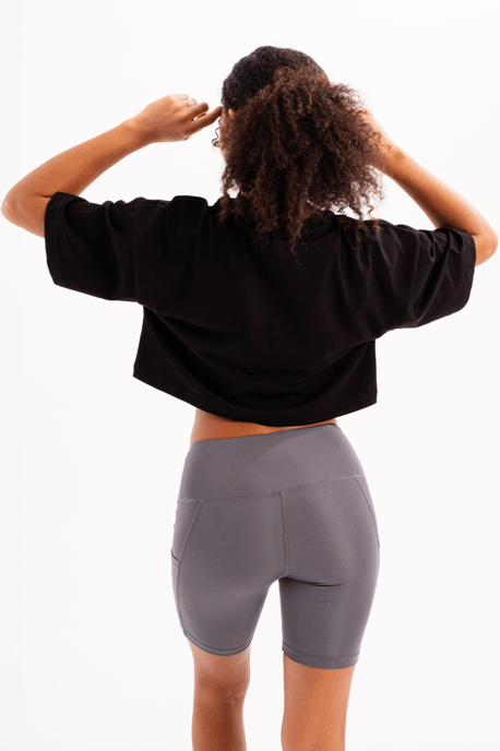 JUSTEVER 100% bomull kort rund hals svart dam-T-shirt - Maia - Image 4