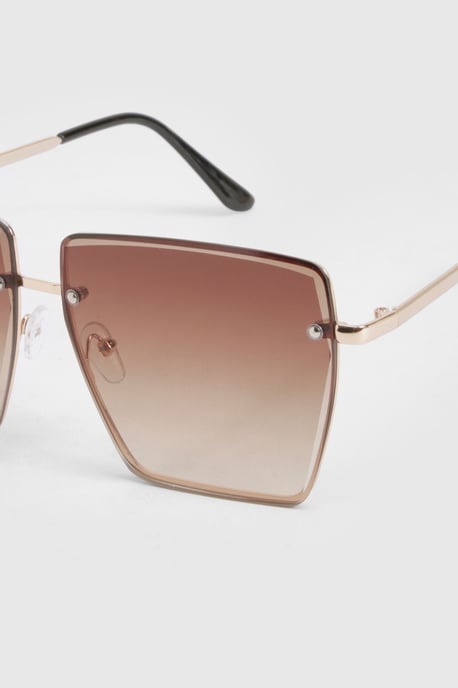 Frameless Oversized Square Sunglasses - Image 4