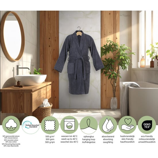DoubleLife Badjas 100% katoen, waarvan 50% gerecyclede katoen grs - Image 3