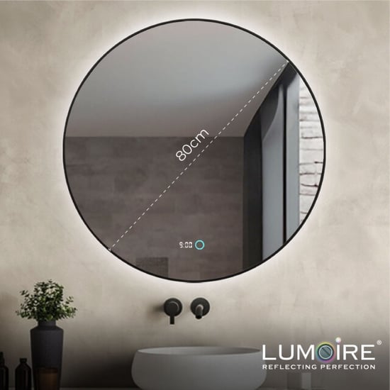 Lumoire Badkamerspiegel met verlichting neon 80cm rond set van 2 anti condens - Image 5
