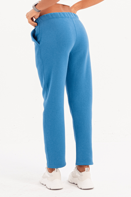 JUSTEVER Relaxed Fit, verhoogde, met fleece gevoerde blauwe dames trainingsbroek - Echo - Image 2