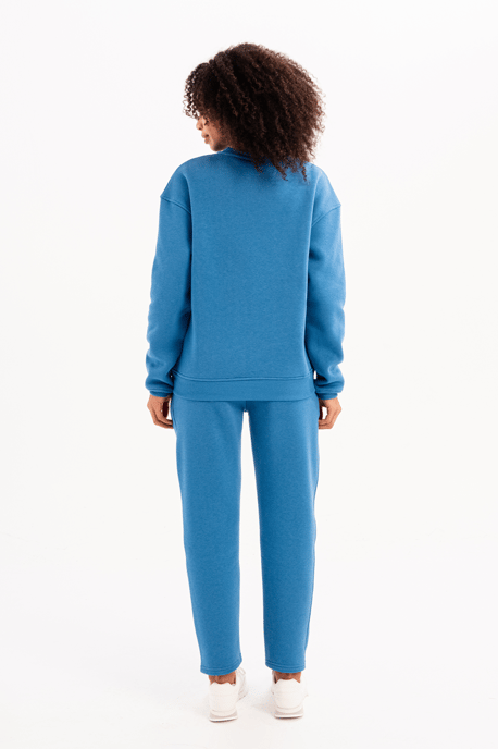 JUSTEVER Relaxed Fit, verhoogde, met fleece gevoerde blauwe dames trainingsbroek - Echo - Image 4