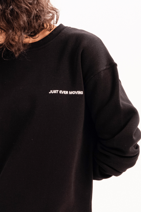 JUSTEVER Crew Neck Geborduurd Opgestikt Fleece Binnenkant Zwart Dames Sweatshirt - Rigil - Image 5
