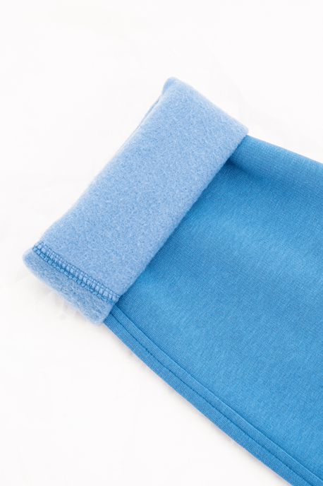 Rund halsringad, broderad, upphöjd polarfleece inuti, blå damtröja - Rigil - Image 6