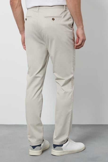 Off White Slim Fit Chino Trousers - Image 3