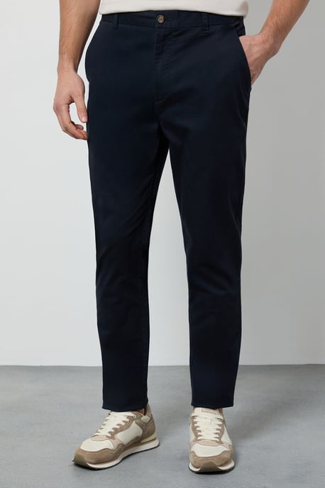 Navy Skinny Fit Chino Trousers - Image 2
