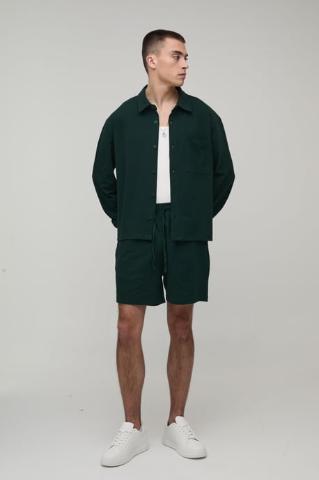 Oversized Boxy Shirt and Relaxed Short Set - Image 4