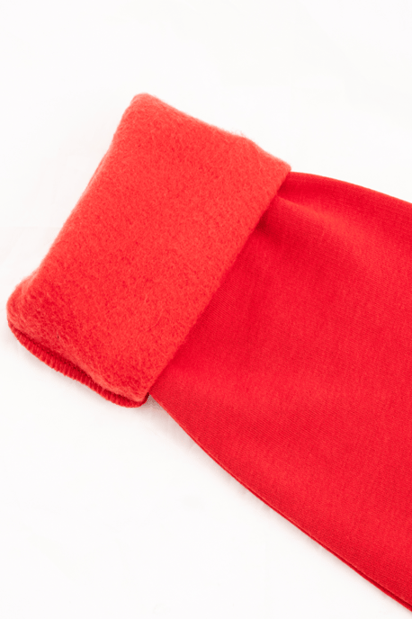 Crop Hooded Zippered Kangaroo Pocket Raised Hoodie Red Women's Sweatshirt - Lumen - Image 6