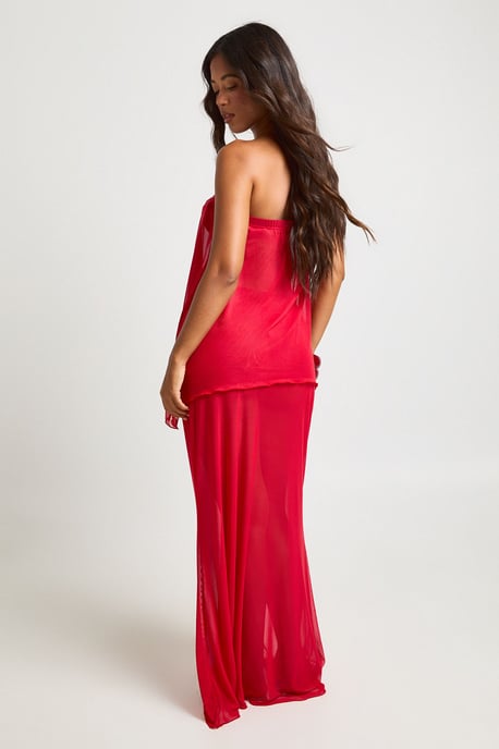 Mesh Bandeau Top & Maxi Beach Skirt Co-ord - Image 2