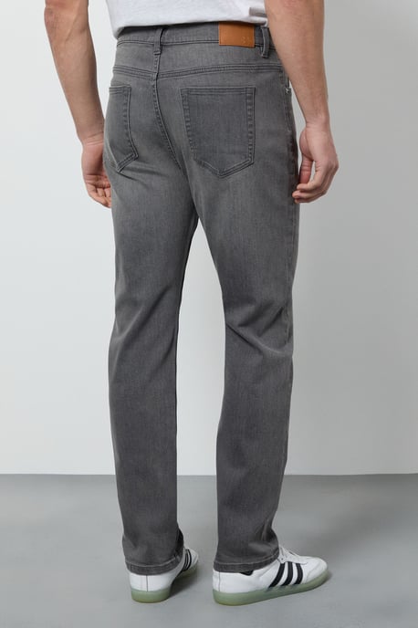 Grey Stretch Straight Fit Jeans - Image 3