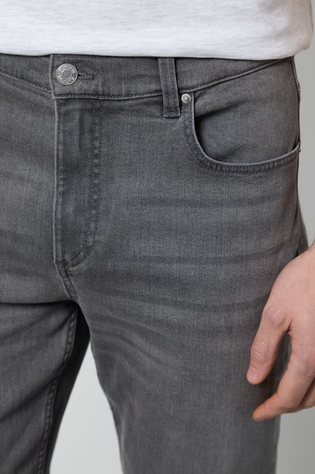 Grey Stretch Straight Fit Jeans - Image 4