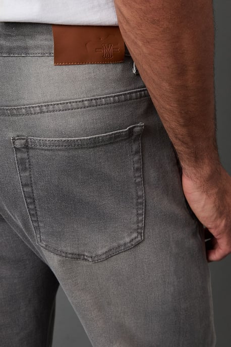Grey Stretch Straight Fit Jeans - Image 5