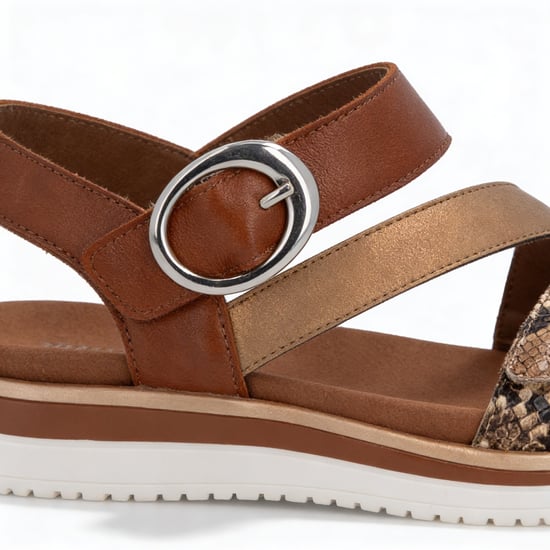 Remonte D1j64 Womens Ankle Strap Sandals Brown - Image 3