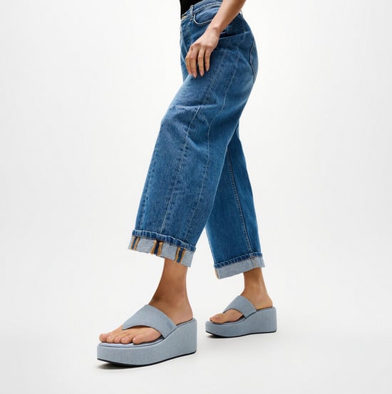 Fitflop Platfforms Denim Womens Toe-post Sandals Light Denim - Image 4