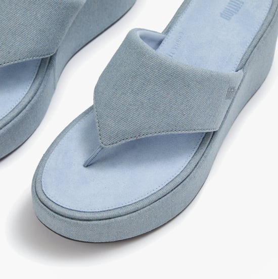 Fitflop Platfforms Denim Womens Toe-post Sandals Light Denim - Image 5