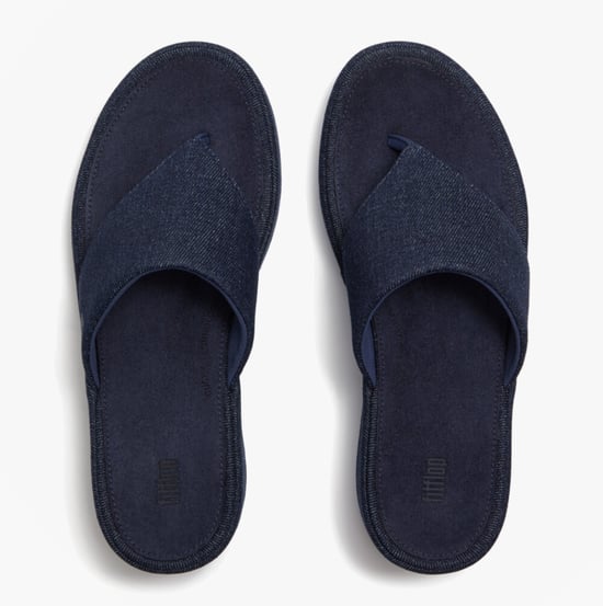 Fitflop Platfforms Denim Womens Toe-post Sandals Dark Denim - Image 3
