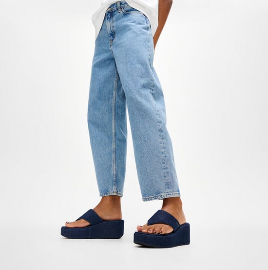Fitflop Platfforms Denim Womens Toe-post Sandals Dark Denim - Image 4