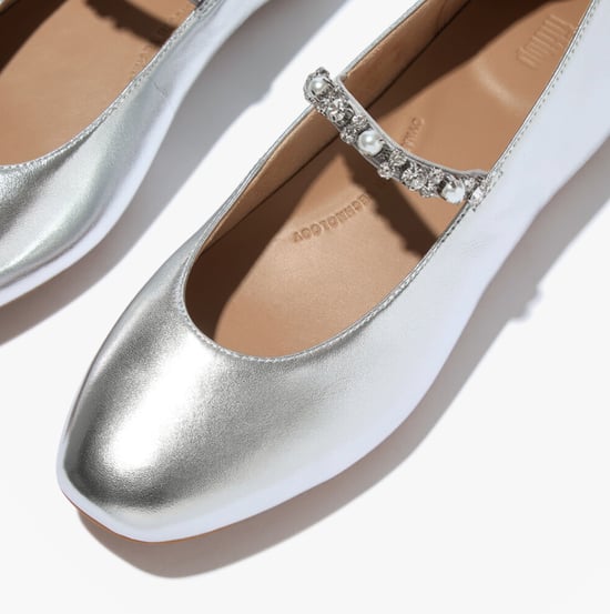Fitflop Delicato Pearls And Crystal Womens Slingback Sandals Silver - Image 5