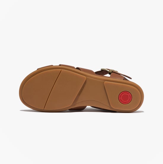 Fitflop Gracie Leather Womens Ankle Strap Sandals Deep Tan - Image 2