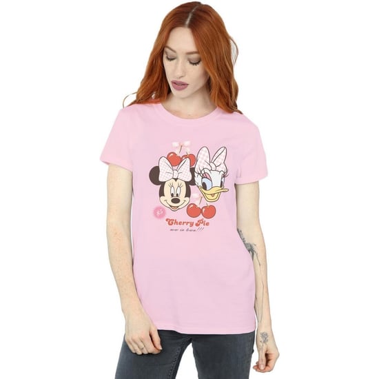 Disney Kvinnor/Minnies Mus & Daisy Körsbär Bomull Boyfriend T-shirt (Babyrosa) - Image 3