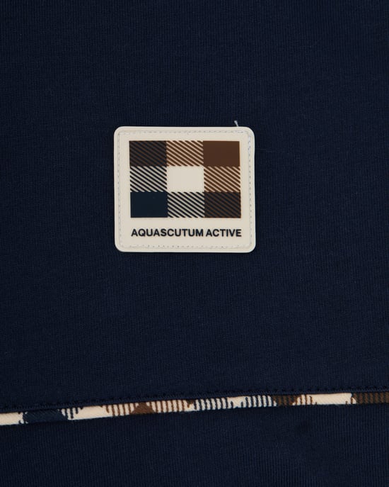 Aquascutum Mens Piping T-Shirt in Dark Blue - Image 3