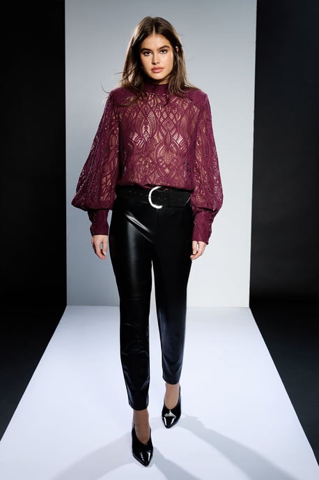 Runway 1.8.1.8 Faux Leather Ponte Mix Skinny Trouser - Image 1