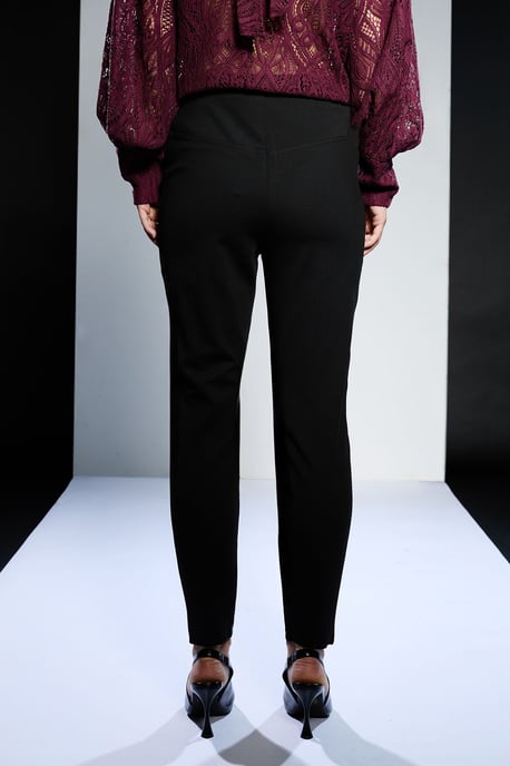 Runway 1.8.1.8 Faux Leather Ponte Mix Skinny Trouser - Image 3