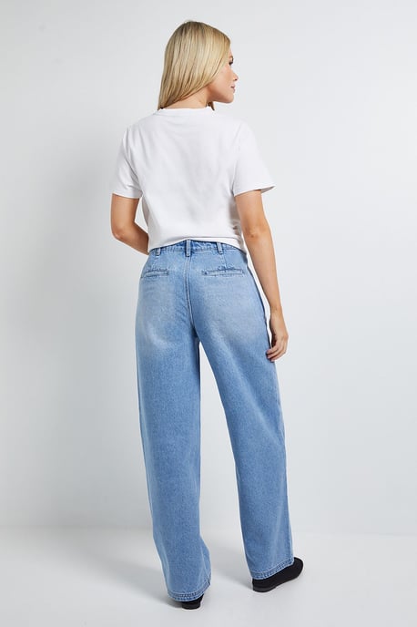 Wide Leg High Waist Denim Jeans - Image 3