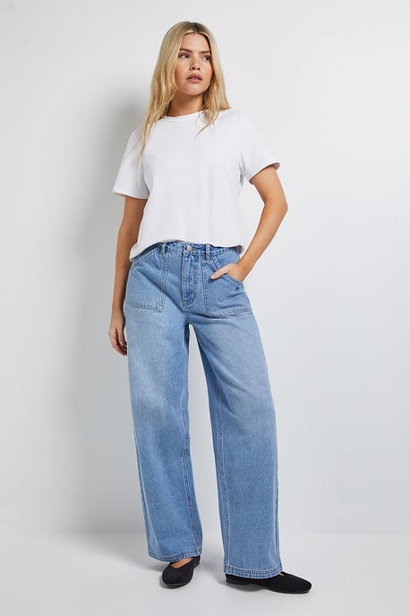Wide Leg High Waist Denim Jeans - Image 4