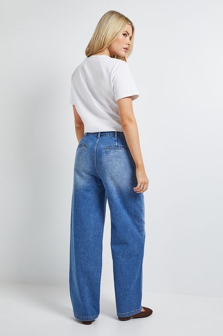 Wide Leg High Waist Denim Jeans - Image 3