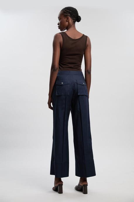 Utility Organdie Detail Woven Wide Leg Trouser - Image 5