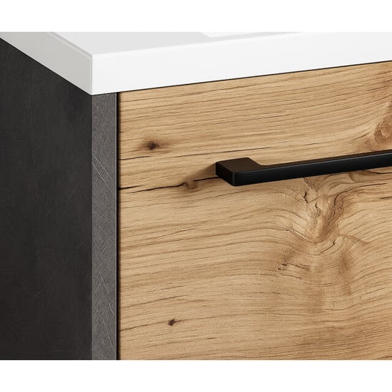 Badplaats Toiletmeubel met wasbak florence 40 x 22 cm – donker grijs met - Image 4