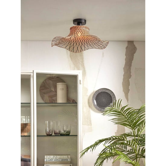 Good&Mojo Plafonniere ibiza bamboe/zwart 50x50x15cm - Image 1