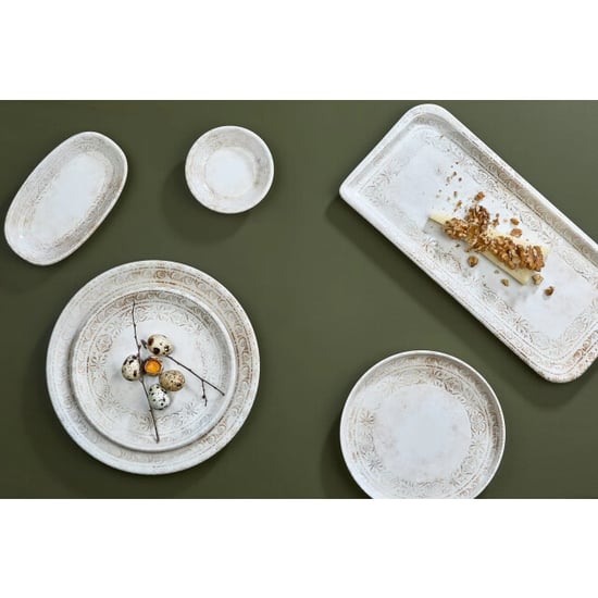 By Bone Dinerbord antico porselein 27 cm set van 6 - Image 3