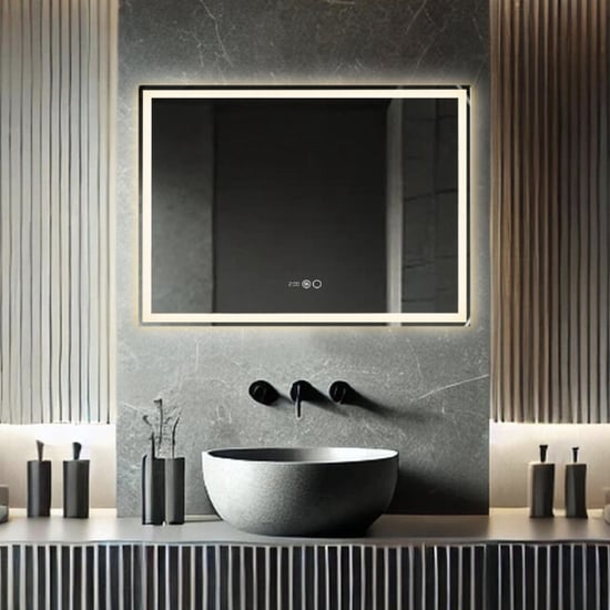 Lumoire Badkamerspiegel met verlichting tron 80cm rechthoekig anti condens - Image 1