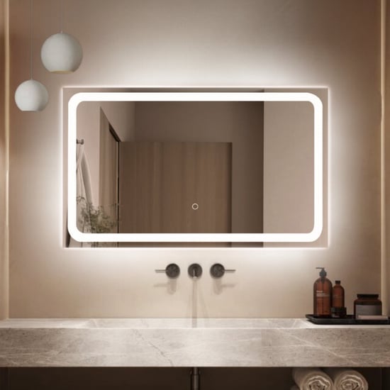 Lumoire Badkamerspiegel met verlichting infinity 100cm rechthoekig anti condens - Image 1