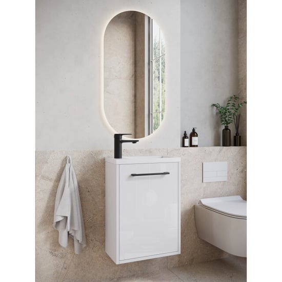 Badplaats Toiletmeubel met wasbak florence 40 x 22 cm – mat – fonteinmeubel - Image 3