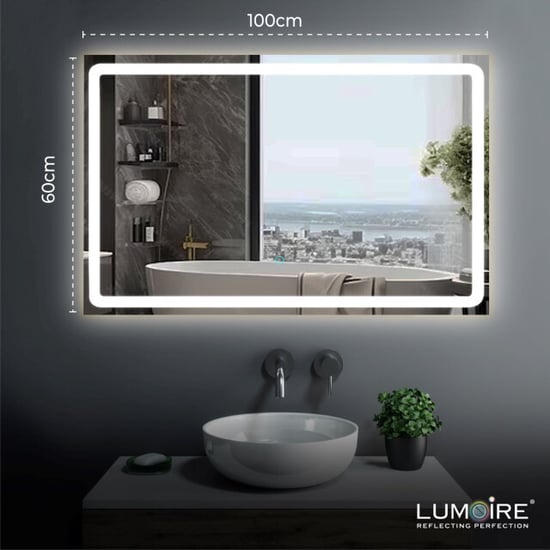 Lumoire Badkamerspiegel met verlichting infinity 100cm rechthoekig anti condens - Image 5
