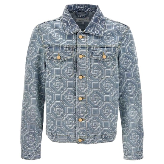 Casablanca Classic Monogram Bleached Blue Denim Jacket - Image 1