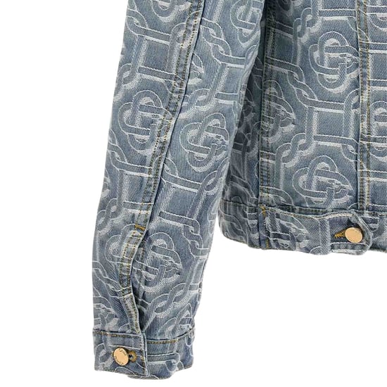 Casablanca Classic Monogram Bleached Blue Denim Jacket - Image 4