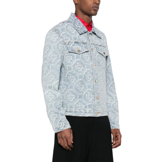 Casablanca Classic Monogram Bleached Blue Denim Jacket - Image 5